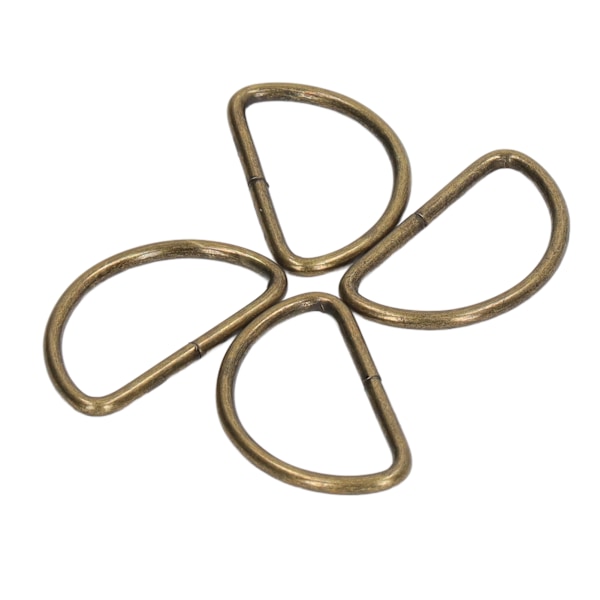 100 stk metall D-ringer med glattere overflater, klassisk utseende, metallringer, spenne for DIY-belter, bagasjeremmer, vesker, ryggsekker, bronse