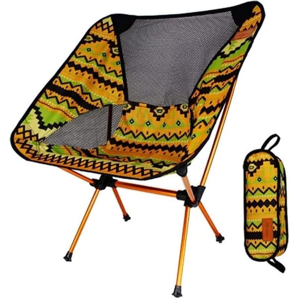 Ultralet foldbar campingstol til udendørs vandreture, grill, picnics (gul)