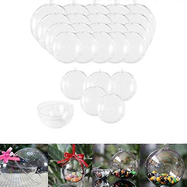 2023-30st Plast Ihålig Boll Jul Ihålig Boll Dekorationsboll Fönster Transparent Boll Förpackning Zekai