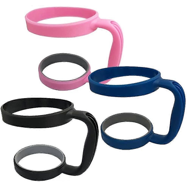 3-pak 30 oz Tumbler Håndtag, Krushåndtag eller Kopholder Erstatning - Sort, Pink, Blå