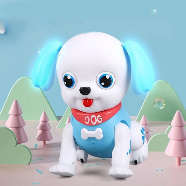 Robot Hund Leksak Gående Skällande med Ljus Elektronisk Hund Husdjur Leksak för Barn Flickor Pojkar Blå