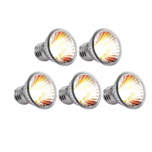 5 STK UVA+UVB Reptil Varme Lampe Pære Solbadning UV Lys Pærer 75W43