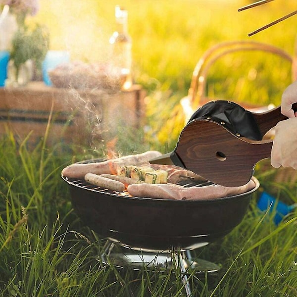Puhallin, takkapuhallin, manuaalinen puutakan palkeet, valurautasuutin narulla takkaan, grilliin, ulkoiluun (ruskea)