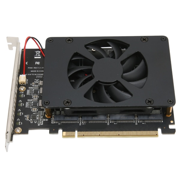 M.2 PCIE Adapter PCIe 4.0 X16 til 4 Port M.2 NVMe med kjølevifte NVME Raid Card 4x32Gbps M.2 SSD Adapter for Windows