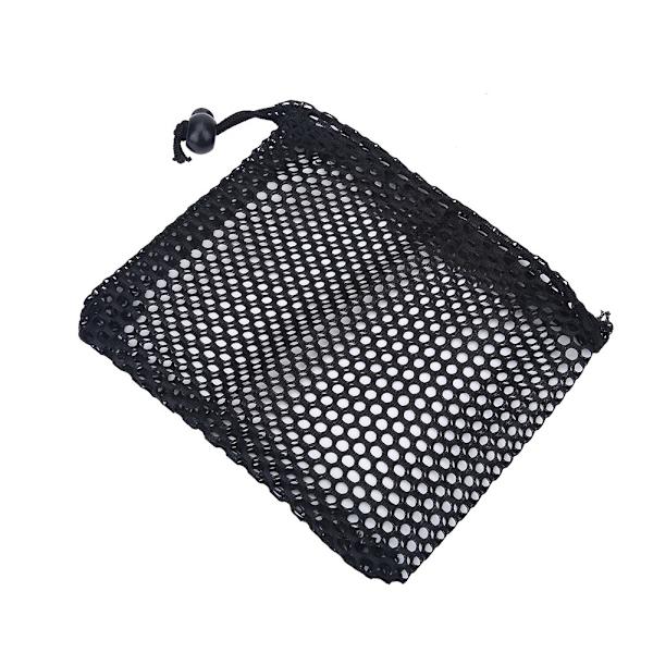 Svart Nylon Mesh Dragsko Golfbollshållare Förvaringsväska (S)