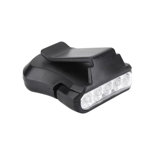 5 LED Caps Clip Hodelykt Hatt Hodelykt For Utendørs Fiske Camping (Svart)