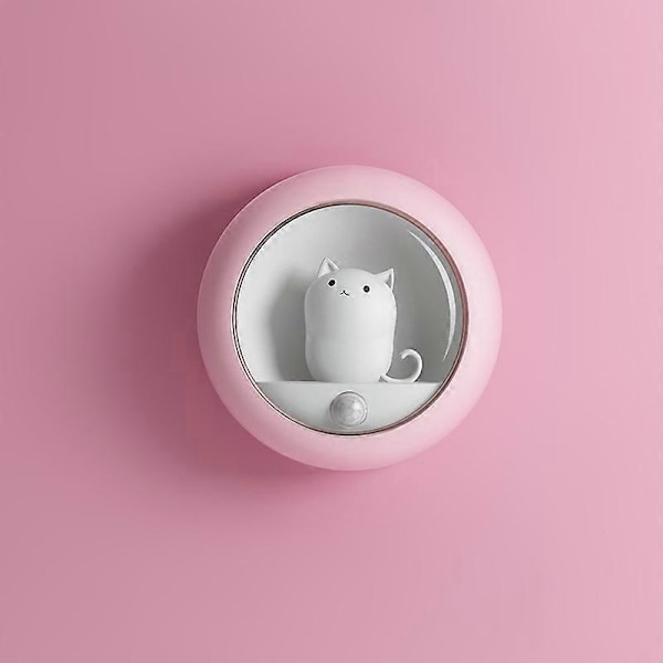 Pink Genopladelig Induktions LED Natlampe Sæt med 2 stk. Automatisk Baby Natlampe Sød Form til Børneværelser, Stuer, Badeværelser, Gange, Trapper