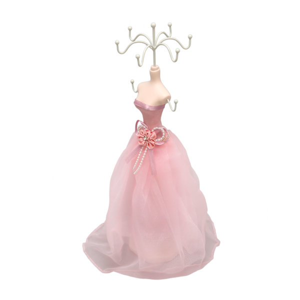 Skyltdocka Smycken Display Stativ Dam Flicka Klänning Modell Halsband Örhängen Armband Hängande Hållare Rack