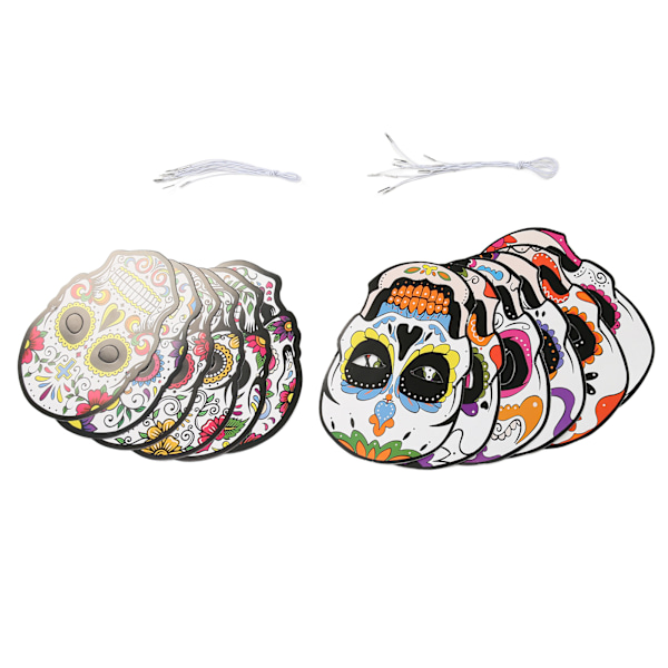 12kpl Day of the Dead -naamio kuminauhalla Houkutteleva Halloween-naamio Halloween-juhliin