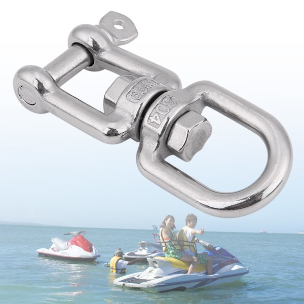 Heavy Duty 304 Rustfritt Stål Svingbar Ring Snap Rullende Sjakkel Enhet (6mm)