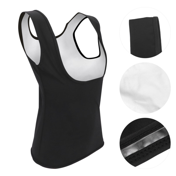 Dame Sauna Vest Svetteforbedrende Body Shaper Vekttap Tank Top for Workout FitnessL