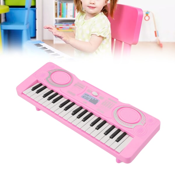 37-tangenters rosa musikalisk keyboardleksak för barn - Förbättra hand-öga-koordination och musikalisk utbildning Pink