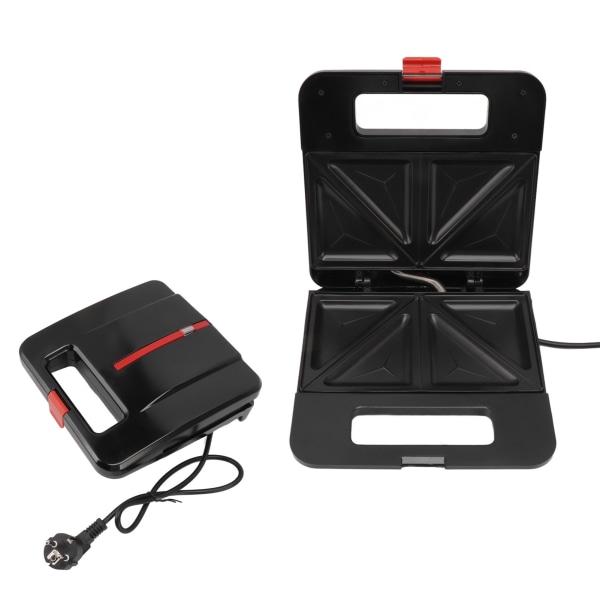 Sandwich Maker Liten 4 Skive Panini Press Grill Non Stick Plate Justerbar Temperatur Kjølig Berøringshåndtak EU Plugg 220V