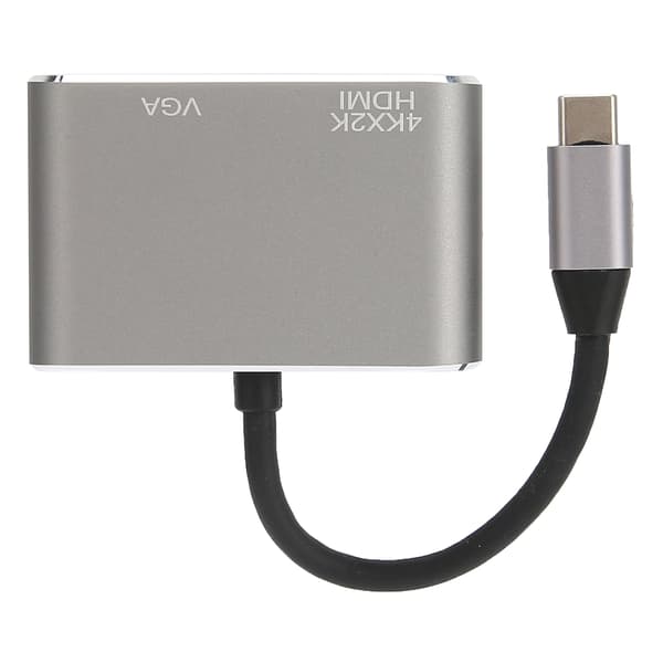 Type-C–HD-multimedialiitäntä+VGA-naarasjakajasovitin Type-C-moniporttimuunnin