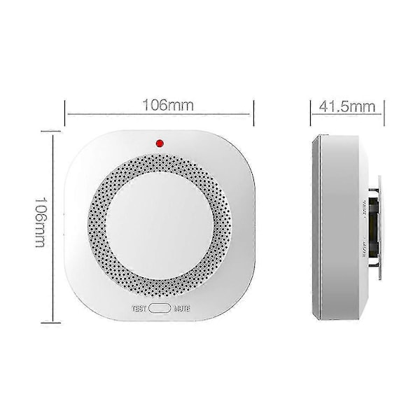 Zigbee Trådlös Rökdetektor - Tuya Smart Home Brandvarnare med 360 Induktion, Ljud & Ljusvarning