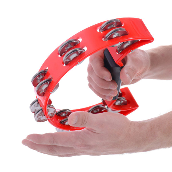 Red Double Row Jingles Tambourine - Perkusjonsmusikkinstrument Red