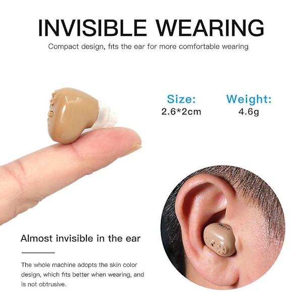 Laddningsbara Hörhjälpmedel för Seniorer med Brusreducerande Digital Förstärkare Bekväm In-Ear Design Magnetisk Laddning