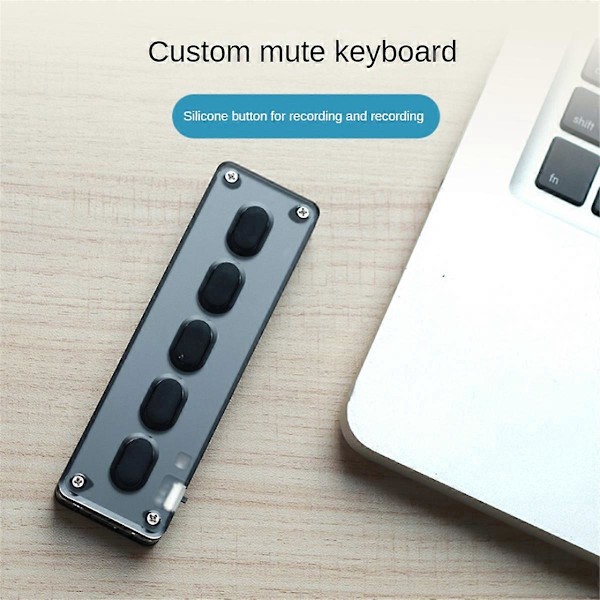 5 Taster Egendefinert Tastatur Makro Programmerbart Bluetooth-tastatur Hvit