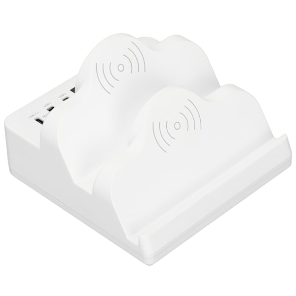 USB-latauskeskitin 6 porttia 2 langatonta puhelimen latausasemaa QC 3.0 USB C -telakka useilla laitteilla LCD-näytöllä EU-pistoke