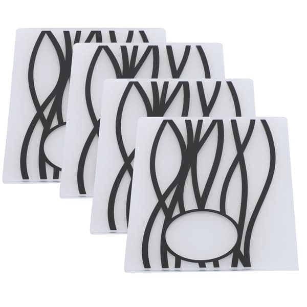 4 stk. pregefolder i plast for DIY-kortlaging, scrapbooking, preget mal, papirhåndverk EM243