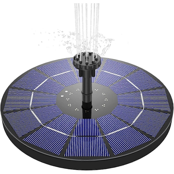 Utomhus Solfontän 3.5W, Flytande Soldammspump med Batteri och 6 Munstycken, för Fågelbad Damm Trädgårdsfontän