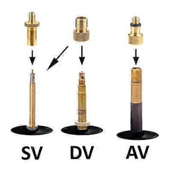Ren Koppar Cykelventiladapter med Tätningsring för AV DV SV Cykelpumpstillbehör