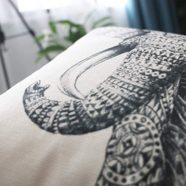 Elephant Pattern Örngott för 45 x 45 cm Hemmakontorskuddar