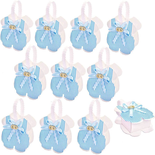 24 X Blå Hängselbyxor Formade Godis Presentaskar Liten Godislåda Gåva Till Flickor Baby Shower Liten Flicka Födelsedag Dop Nyfödd Fest