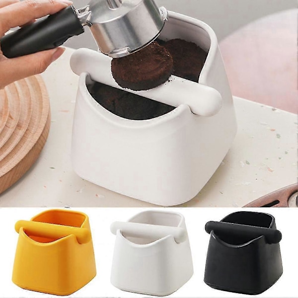 Kaffeboks Firkantet Skridsikker Base Kaffegrums Boks Anti-deform Forebyg Sprøjt Kaffeaffaldsspand Kaffegrumsbeholder Zekai Hvid