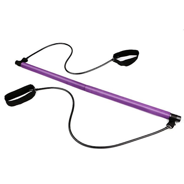 Bærbar Pilates Bar Kit med Modstandsband - Lilla