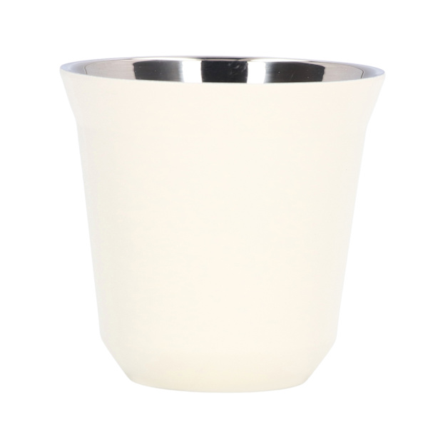 Kaffekrus 304 Rustfrit Stål Bred Mund Design Hvid Dobbeltlag God varmeisolering Vandkop80ml