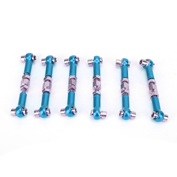 6 st Justerbara Servolänkar Set för RC Car 1/10 Buggy Tourning Car 47mm Tillbehör ljusblå