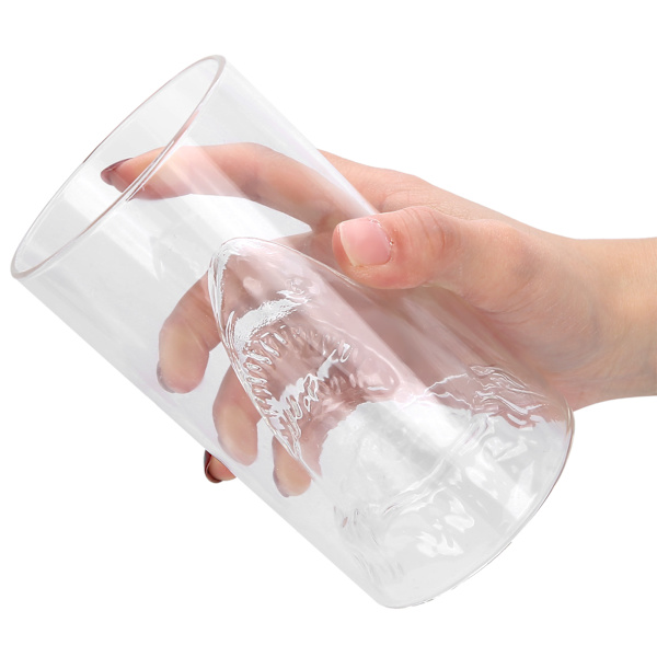 350 ml dubbelväggig kopp i högborosilikatglas, värmebeständig ölglas, glasdryckesglas