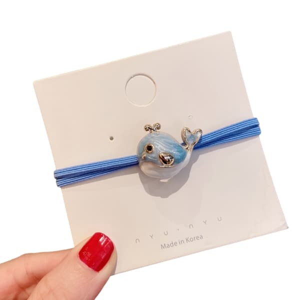 4 STK Søde Dyre Scrunchies Lille Hval Hår Elastik Hårring Elastisk Hårtov til Piger