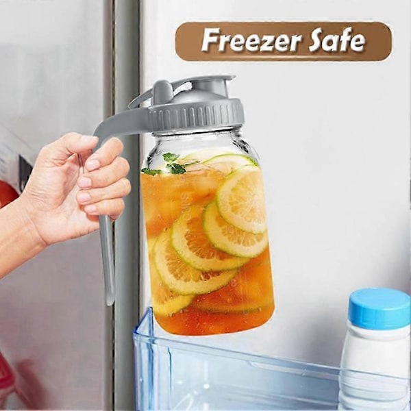 2-pakning 32oz Glasskanne med Lokk - Kremmerbeholder for Solte, Juice, Kald Bryggekaffe, Oppbevaringsbeholder for Morsmelk