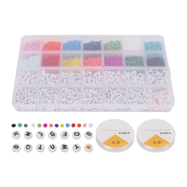 6303PCS Letter Beads with Storage Box Exercise Hand Eye Coordination DIY Production Plastic Alphabet Beads for Necklace