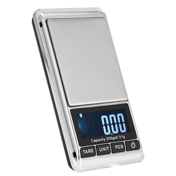 Mini Bärbar Pocket Elektronisk Digital Smycken Precisionsvåg med Digital Display (200*0,01g)