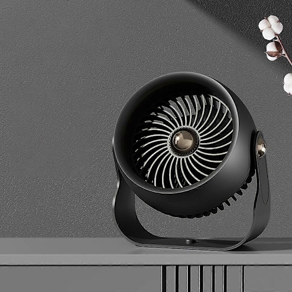 Svart Luftcirkulator för Litet Sovrum, Portabel, Energibesparande, Väggmonterbar