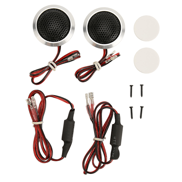 2st 150W Dome Diskanthögtalare 2-vägssystem Hög känslighet Silver Black Dome Audio Diskanthögtalare för bilstereosystem
