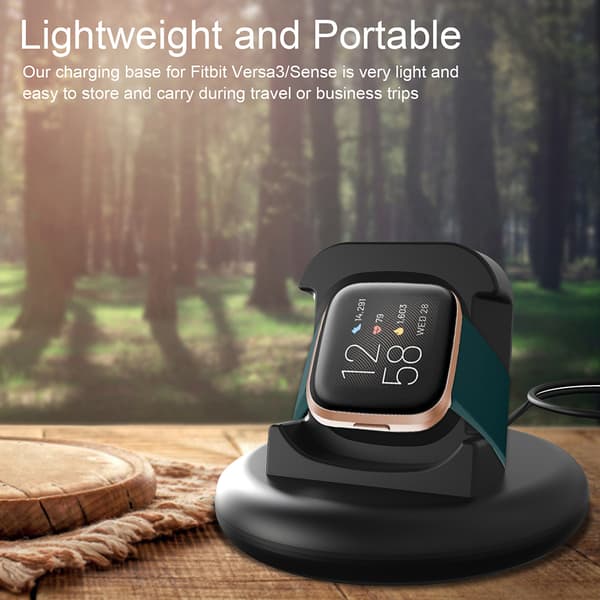 Opladningsdock kompatibel med Fitbit Versa3 Sense Smart Watch Oplader Basestation Bærbar Erstatningsopladningsdock