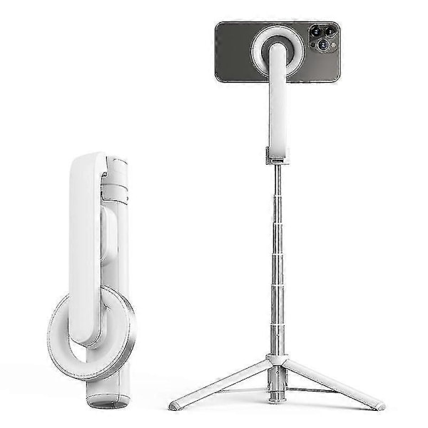 Magnetisk Selfie Stick Tripod Kompatibel med Magsafe til iPhone 14 13 12 & Alle Telefoner Sort