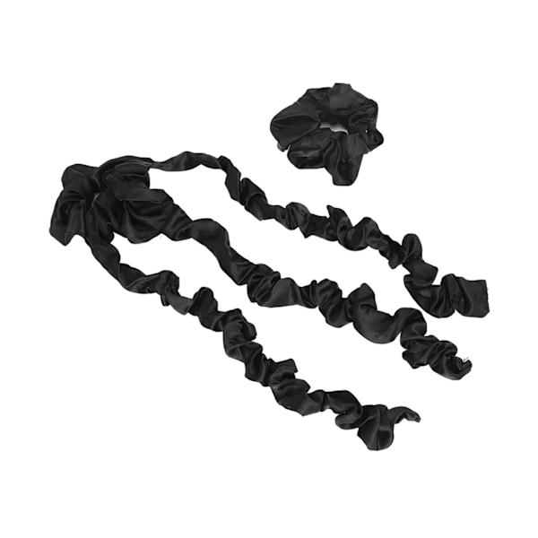 Varmefri hårkrøllemaskine med Scrunchie Varmefri krøllestang pandebånd Sovende hårruller Stylingværktøj Sort