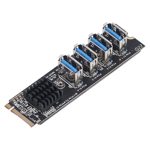 Pcie udvidelseskort M.2 Mkey PCIE til 4-ports PCIE X1 udvidelseskort til stationær computer til OS til Windows til Linux