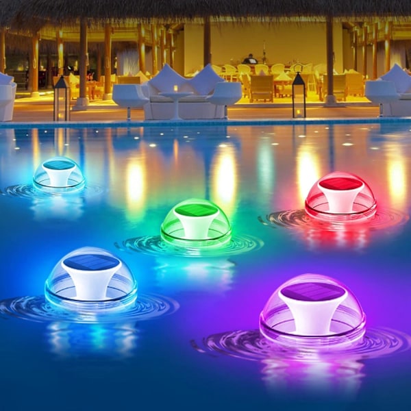 Flytande Poollampor, Solcellsdrivna Poollampor RGB Färgskiftande IP65 Vattentät LED Nattlampa, Självlysande LED Poolbollar Flytande Lampor 4-pack