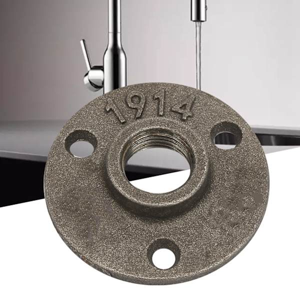 10 stk Legering/ Støpejern 3 hull 65 mm DN15 Flensrør Base Gjenger Gulvflens (Støpejern)