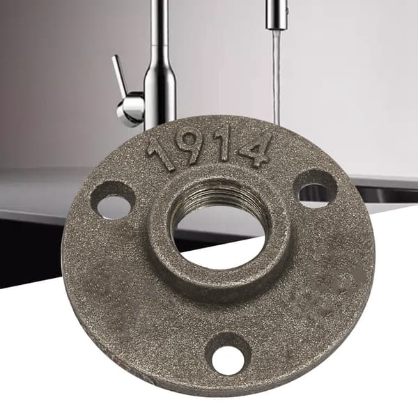 10 stk. Legering/ Støpejern 3 Hull 65mm DN15 Flens Rørbase Gjenge Gulvflens (Støpejern)