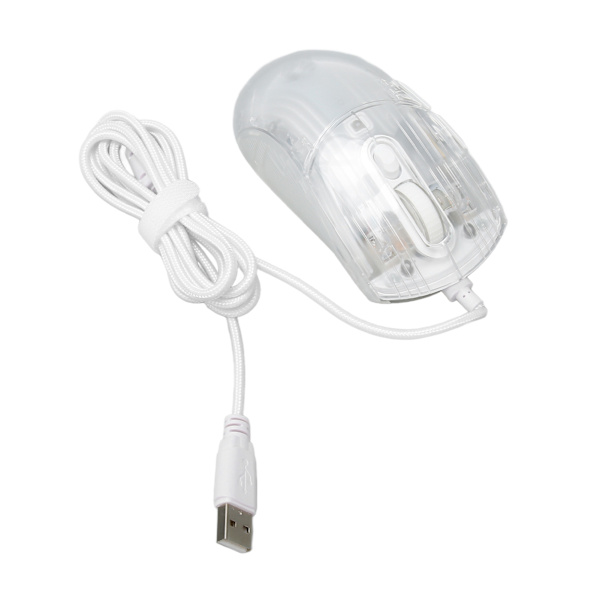 Trådbunden Transparent Mouse 12800DPI 7 Key Macro Programmering 13 RGB Lights Gaming Mouse för Windows för OS X