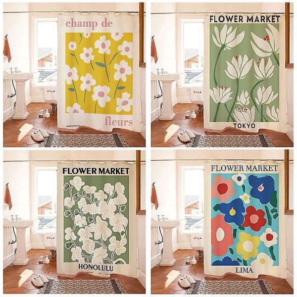 Vattentät duschdraperi i polyester - 180 x 180 cm - Gradientdesign - Anti-mögel - Idealisk för badrum