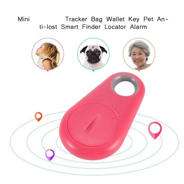 Mini Bluetooth Tracker Bag Lommeboknøkkel Kjæledyr Anti tapt Smart Finder Locator Alarm rød red