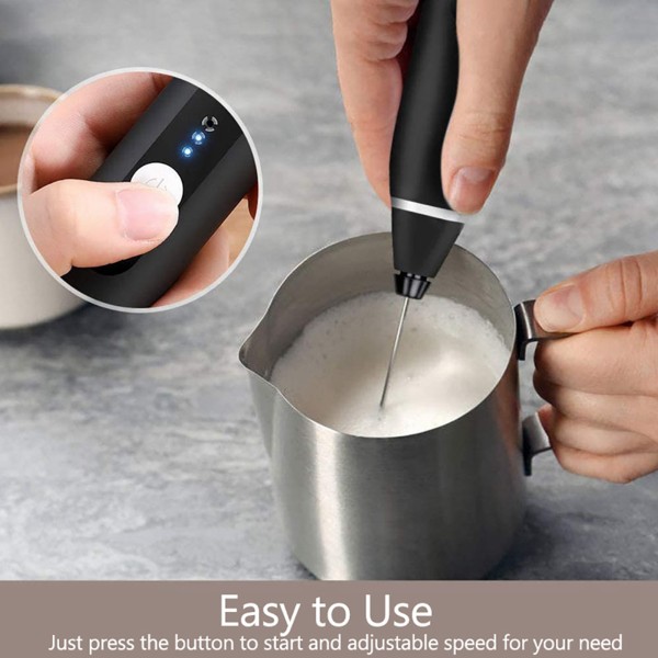 Mjölkskummare USB Uppladdningsbar Mini Handhållen Elektrisk Blender Mixer Vispa Drink Mixer för Cappuccino Lattes Matcha varm choklad